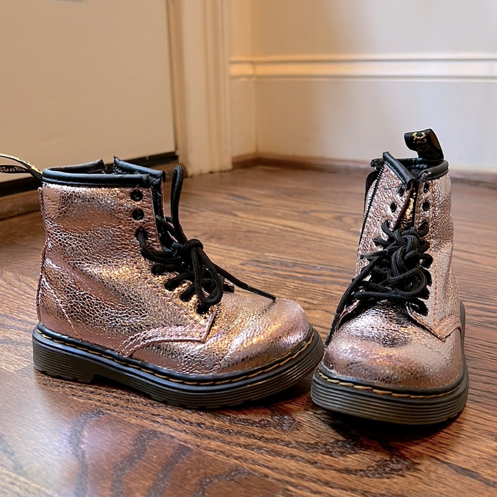 Lightly worn Toddler pink combat boots